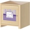 Purple Gingham & Stripe Square Wall Decal on Wooden Cabinet