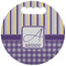 Purple Gingham & Stripe Stadium Cushion