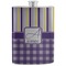 Purple Gingham & Stripe Stainless Steel Flask
