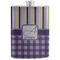 Purple Gingham & Stripe Stainless Steel Flask (Personalized)