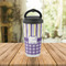 Purple Gingham & Stripe Stainless Steel Travel Cup Lifestyle