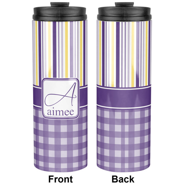 Purple Gingham & Stripe Stainless Steel Tumbler - Apvl