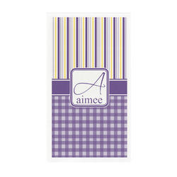Purple Gingham & Stripe Guest Paper Towels - Full Color - Standard (Personalized)
