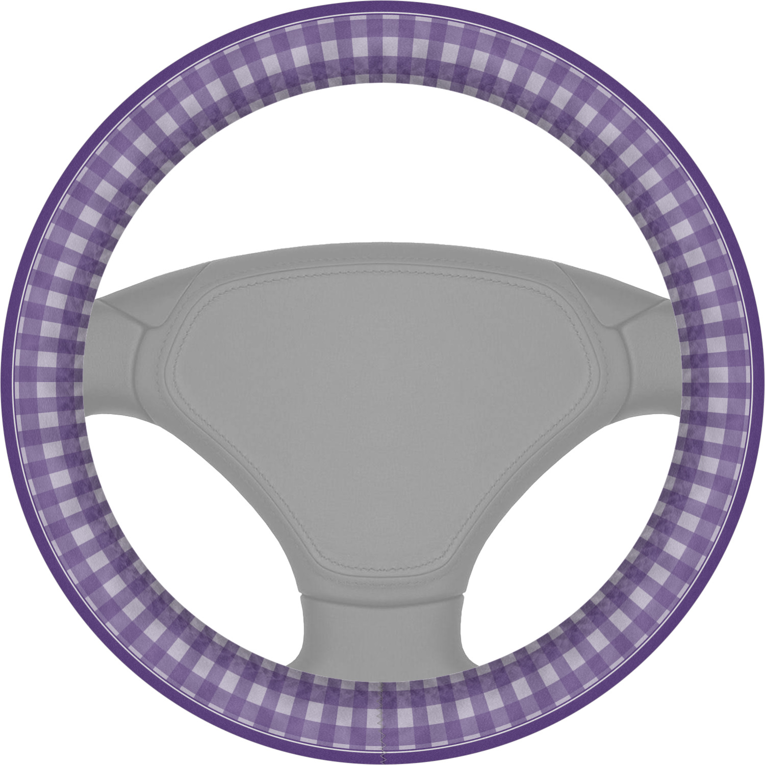 Purple Gingham & Stripe Steering Wheel Cover (Personalized) YouCustomizeIt
