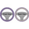 Purple Gingham & Stripe Steering Wheel Cover- Front and Back