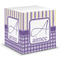 Purple Gingham & Stripe Note Cube