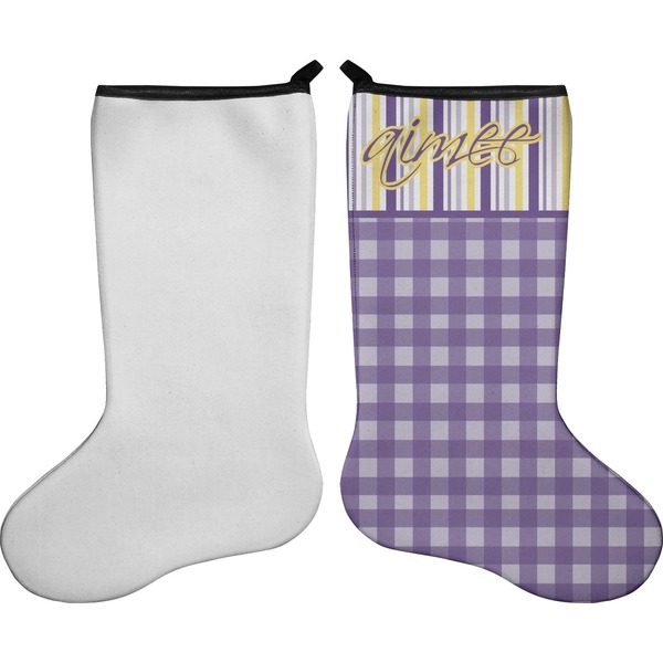 Purple Gingham & Stripe Stocking - Single-Sided - Approval
