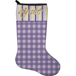 Purple Gingham & Stripe Holiday Stocking - Neoprene (Personalized)