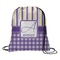 Purple Gingham & Stripe Drawstring Backpack