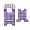 Purple Gingham & Stripe Stylized Phone Stand - Front & Back - Large