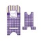 Purple Gingham & Stripe Stylized Phone Stand - Front & Back - Small
