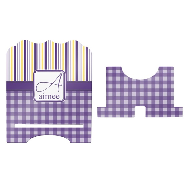 Purple Gingham & Stripe Stylized Tablet Stand - Apvl