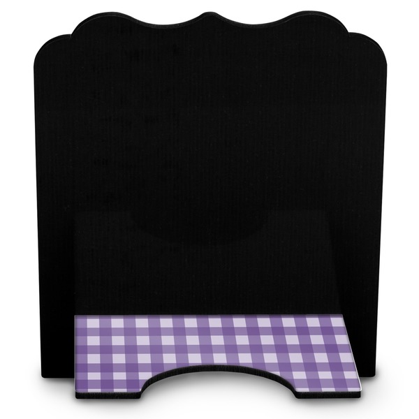 Purple Gingham & Stripe Stylized Tablet Stand - Back