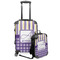 Purple Gingham & Stripe Kids 2-Piece Luggage Set - Suitcase & Backpack (Personalized)