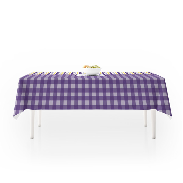 Purple Gingham & Stripe Tablecloths (58"x102") - MAIN