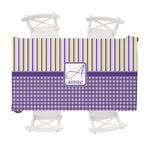 Purple Gingham & Stripe Tablecloth - 58"x102" (Personalized)