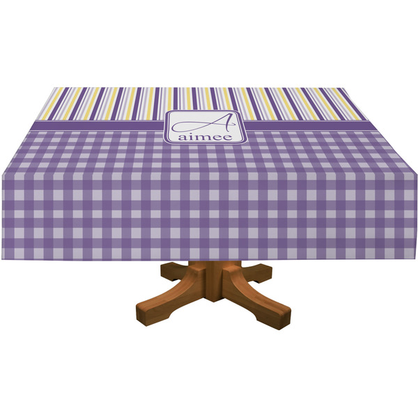 Purple Gingham & Stripe Tablecloths (Personalized)