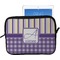 Purple Gingham & Stripe Tablet Case / Sleeve - Large (Personalized)