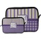 Purple Gingham & Stripe Tablet Sleeve (Size Comparison)