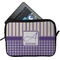 Purple Gingham & Stripe Tablet Case / Sleeve - Small (Personalized)
