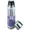 Purple Gingham & Stripe Thermos - Lid Off
