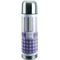 Purple Gingham & Stripe Stainless Steel Thermos (Personalized)