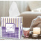 Purple Gingham & Stripe Tissue Box - LIFESTYLE