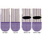 Purple Gingham & Stripe Toddler Ankle Socks - Double Pair - Front and Back - Apvl