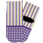 Purple Gingham & Stripe Toddler Ankle Socks