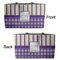 Purple Gingham & Stripe Tote w/Black Handles - Front & Back Views