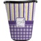 Purple Gingham & Stripe Waste Basket (Black)