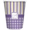 Purple Gingham & Stripe Waste Basket (White)
