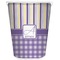 Purple Gingham & Stripe Waste Basket (Personalized)