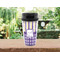 Purple Gingham & Stripe Travel Mug Lifestyle (Personalized)