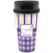 Purple Gingham & Stripe Acrylic Travel Mug without Handle (Personalized)