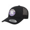 Purple Gingham & Stripe Trucker Hat - Black