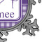 Purple Gingham & Stripe Vintage Snowflake - Detail