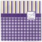 Purple Gingham & Stripe Vinyl Document Wallet - Apvl