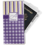 Purple Gingham & Stripe Travel Document Holder