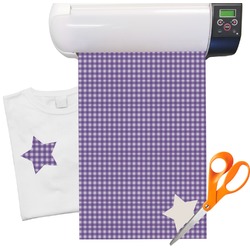 Purple Gingham & Stripe Heat Transfer Vinyl Sheet (12"x18")