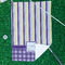 Purple Gingham & Stripe Waffle Weave Golf Towel - In Context