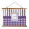 Purple Gingham & Stripe Wall Hanging Tapestry - Wide (Personalized)