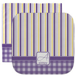 Purple Gingham & Stripe Facecloth / Wash Cloth (Personalized)