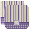 Purple Gingham & Stripe Washcloth / Face Towels