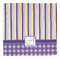 Purple Gingham & Stripe Washcloth - Front - No Soap