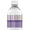 Purple Gingham & Stripe Water Bottle Label - Back View