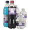 Purple Gingham & Stripe Water Bottle Label - Multiple Bottle Sizes