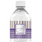 Purple Gingham & Stripe Water Bottle Label - Single Front