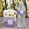 Purple Gingham & Stripe Water Bottle Label - w/ Favor Box