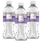 Purple Gingham & Stripe Water Bottle Labels - Front View